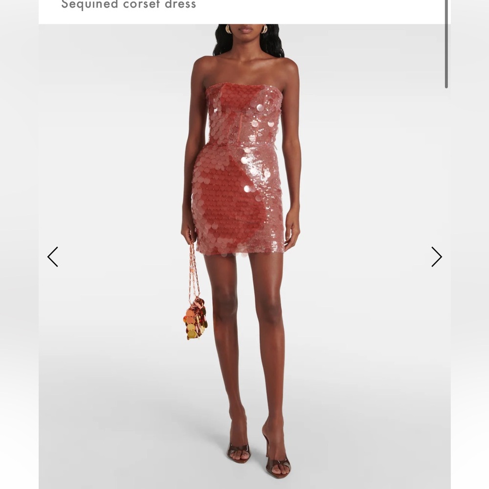 NWOT Nensi Dojaka Sequined Corset Dress Size XS